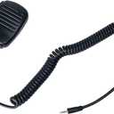 Caroo Handheld Speaker Mic 1 Pin 2.5mm Shoulder Microphone with Reinforced Cable Compatible with Cobra Walkie Talkie Two Way Radio Accessories
