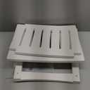 FLyjoe 24 INCH Extra Large Shower Bench for Inside Shower Shaving Legs, Waterproof HDPE Shower Chair Seat with Storage Shelf and Handles Spa Shower Stool for Bath Tub Bathroom Use, White