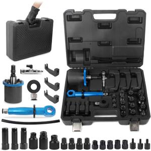 Upgraded Pneumatic Injector Removal Tool for Most Diesel Engines, 27PCS Diesel Injector Extractor with Handle, Pneumatic Hammer, 22 Different Adapters Labor-Saving Air Vibration Injector Puller