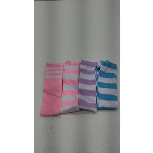DRESHOW 4 Pairs High Thigh Socks Striped Over Knee Thin Tights Long Stocking for Women Leg Warmer