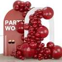 PartyWoo Burgundy Balloons 127 pcs Different Sizes of 36 18 12 10 5 Inch Dark Red Maroon Fall Balloon Arch Kit Garland for Graduation Thanksgiving Valentine's Day Birthday Party Decorations Red-Y62