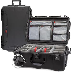 NANUK 963 Pro Photo Kit  Waterproof Travel Camera Hard Case with Padded Dividers and Wheels, 32.5" x 21" x 12.3, Dustproof and Impact-Resistant, Ideal for Heavy Loads  Black
