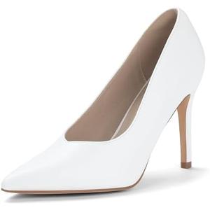 IDIFU IN4 High Heels Closed Toe Heels Women's Pumps Stiletto Pointed Toe Dress Shoes for Women Wedding Prom Bridal Work Office Business Prom Bride Trendy Dressy Sexy Comfortable Pumps Shoes, Size 6