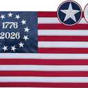 1776-2026 250th Anniversary USA Flag 2x3 ft, Embroidered American Betsy Ross Flags for Outside, Heavy Duty 13 Stars 250 Year 13 Colonies US Flag with 2 Brass Grommets