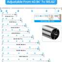 Tension Curtain Rod 41-185In (4-15ft), Extra Long Tension Rod No Drilling For Patio Windows, Sliver Shower Curtain Rod For Room Divider,One-Click Telescopic Rod, Outdoor Curtain Rods Never Rust
