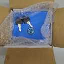 Uniclife Acrylic Donation Box with Lock and Sign Holder Blue Ballot Box with Slot Plastic Suggestion Box Tip Jar Cash Storage Container Drop Box for Fundraising Voting Raffle Charity, 6.2" x 5" x 4" 