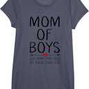 Mom of Boys Less Drama Than Girls But Harder to Keep Alive T-Shirt (Blue, M)
