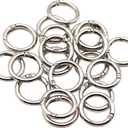 20pcs Trigger Spring O Rings Round Carabiner Clip Snap for Keyrings Buckle, Bags, Purses (Silver, 3/4 inch)