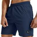 Comdecevis Men's Athletic Shorts 7 Inch Lightweight Quick Dry Stretch Casual Gym Running Shorts (Blue, Small)