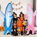 Poptrend Adults Inflatable Halloween Costumes Blow Up Shark Costume for Halloween, Birthday Gift Cos Play Party (Blue)