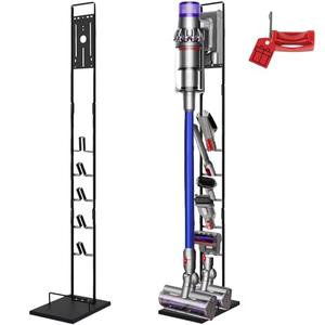 Lasvea Vacuum Stand for Dyson V6, V7, V8, V10, V11, V12, V15 Cordless Cleaners - Heavy Base Metal Bracket Holder with Trigger Lock, On/Off Control Clamp, Accessory & Attachment Storage