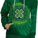 TMSD Women's Mardi Gras St. Patrick's Day Long Sleeve Hoodie with Pocket L