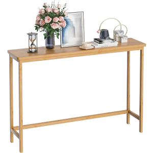 VASMIA Console Table, Entryway Table, Narrow Sofa Table, 39" Bamboo Hallway Table for Entryway, Living Room, Bedroom, Foyer, Natural, 9.44"D x 39.37"W x 29.52"H