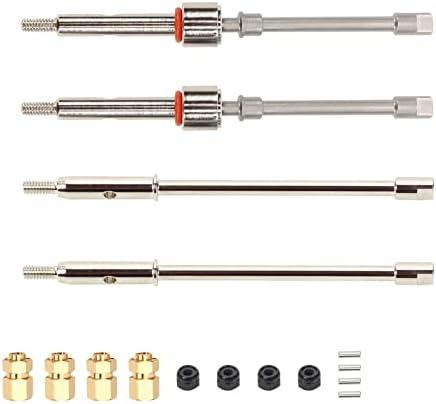 Rcawd 2X 40Cr-Mo Steel 4.5mm Longer Front Rear Cvd Drive Shaft Axle w/Brass Thicker Hex for Bigger Wheels Brushless/Brushed Power Axial 1-24 Scx24 Crawlers