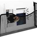 EasyPAG Wall File Organizer, Metal Mesh Hanging File Folder Holder for Letter/A4 Size Folders, Vertical Wall Mount Mail Sorter for Office Paperwork, Classroom, Black