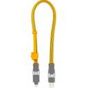 Rolling Square inCharge XL 30 cm - USB-C Cable, Universal Smartphone Cable, Gift for Men, 6-in-1 Universal Charger for Smartphones, Technical Gadget, Yellow, Lightning Cable 100W