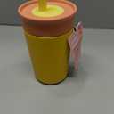 Owala Kids Insulation Stainless Steel Tumbler with Spill Resistant Flexible Straw, Easy to Clean, Kids Water Bottle, Great for Travel, Dishwasher Safe, 12 Oz, Peach and Yellow (Picnic)