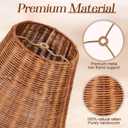 Empire Natural Rattan Spider Boho Lamp Shade Handwoven Indonesian Rattan, Large Wicker Woven Lampshade for Table & Floor Lamps, Boho Decor(5.9" Top × 9.8" Bottom × 7.9" Slant)