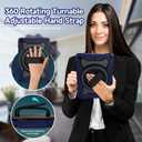for iPad 9th 8th 7th Generation Case iPad 10.2 inch with HD Screen Protector, 360 Rotating Kickstand/Hand Strap, Shoulder Strap, Heavy Duty Military Grade - Kids Friendly