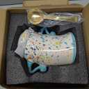 Canister With Attitude, Large Capacity Cute Sassy Storage Canister, Interesting Food Jars, Stylish Airtight Large Ceramic Lids, Coffee, Tea, Sugar And Spice Storage Jars With Spoons (Cyan)