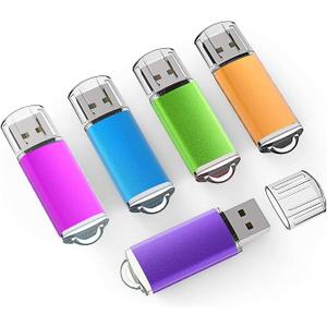 K&ZZ 5 Pack 64GB Flash Drive 64 GB USB Flash Drives USB 2.0 Thumb Drive Gig Zip Drive Stick 64G Flash Memory Stick Jump Drives for PC Laptop, Multicolored