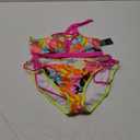 Blooming Jelly Women's Bikini Set Two Piece Swimsuit Triangle Top String Mid Rise Bottom Cheeky Bathing Suit, L