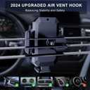 2 x FBB Phone Mount for Car, Air Vent Car Phone Holder with Metal Hook, One-Handed Operation 360 Rotation Cradle Compatible with 4-7 inch iPhone Samsung and Other Smartphones (Dark Black)