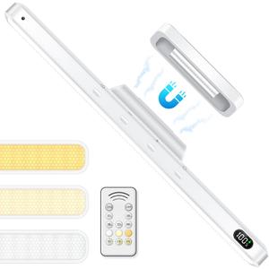 WILLED 5W Led Light Bar with Remote Control, 2500mah Eye-Friendly Vanity Lights Stick On, 3 Color Temperatures Mirror Lights, Button Control Magnetic Light Bar for Cabinet,Closet,Bathroom and Desk (No Motion Sensor)