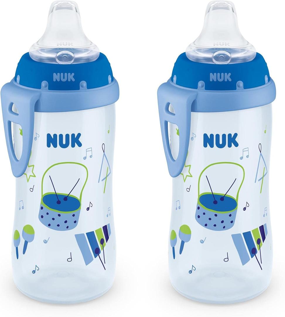 NUK Active Sippy Cup, 10 oz, 2 Pack, 8+ Months, Blue