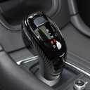 2pcs Black Carbon Fiber Gear Shift Knob Cover Trim Compatible with Cadillac XT4 XT5 XT6 CT5 CT6 2020 2021 2022 2023 2024