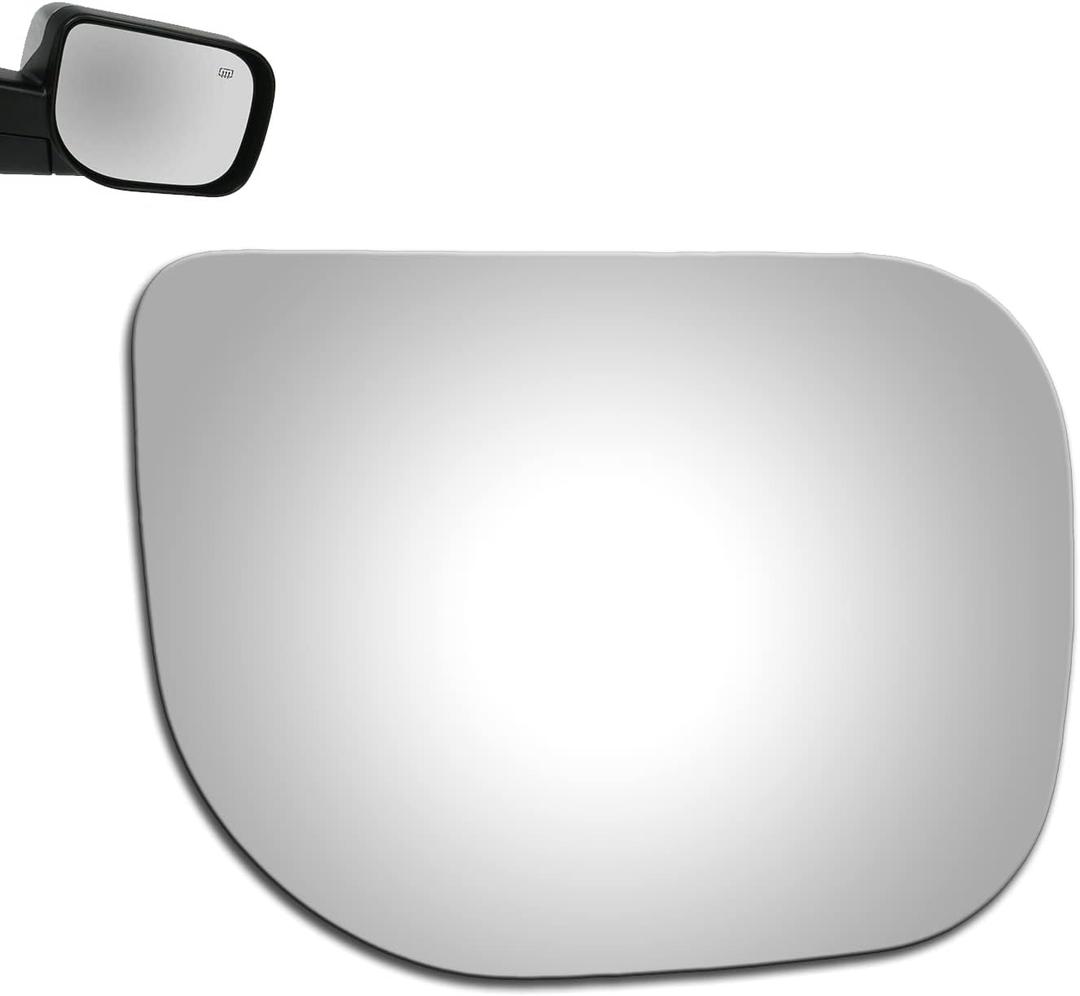 WLLW Mirror Glass for NISSAN TITAN 2004-2008 NISSAN ARMADA 2005-2009 NISSAN PATHFINDER ARMADA 2004 Passenger Side Only Right Convex Replacement Glass with Adhesive