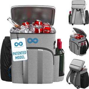 Insulated Backpack Cooler - 54 Cans, 24 Hour Cooling, Wider Straps, Lightweight Leak Proof Liner, Portable Cooler Backpack Bag for Men Women Beach Picnic Travel Lunch Camping - Everlasting Comfort (Gray) Insulated Backpack Cooler - 54 Cans, 24 Hour Cooling, Wider Straps, Lightweight Leak Proof Liner, Portable Cooler Backpack Bag for Men Women Beach Picnic Travel Lunch Camping - Everlasting Comfort (Gray)