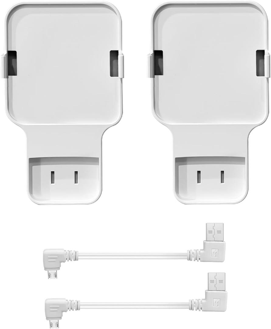 Sync Module 2 Outlet Wall Mount for Blink Doorbell Camera, Window Sensors Accessories,Doorbell Chime Inside House Bracket Holder with Short Cable (2 Wall Holder)