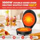 Waffle Cone Maker and Ice Cream Cone Maker with Cone Roller, 1000W Double Side Even Heating Thin Waffle Maker, Makes Crispy Waffle Cones, 7.5" Nonstick Plate Egg Roll Maker, Easy to Clean, Black