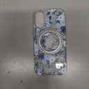 for iPhone 16 Case with MagSafe Stand Ring for Women, Cute Clear Floral Design with 360 Kickstand Holder Magnetic Shock Proof Heavy-Duty Protection Blue Flower