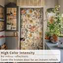 LiveInUrban Self Adhesive Vintage Boho Texture Effect Door Mural, Peel and Stick Vinyl Door Decals Sticker for Bedroom Living Room Kitchen Home Decor, Retro Flower, 15.19"X78.74"X2PCS