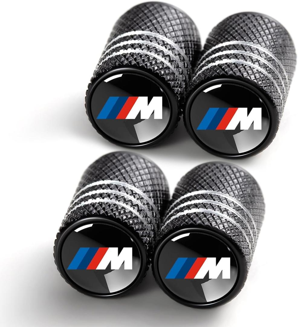 6 x Tire Valve Stem Caps for BMW M 3 5 7 X1 X3 M3 M5 X1 X5 X6 Series Metal Car Wheel Air caps Auto Valve Stem Caps Accessories 4 Pcs Black