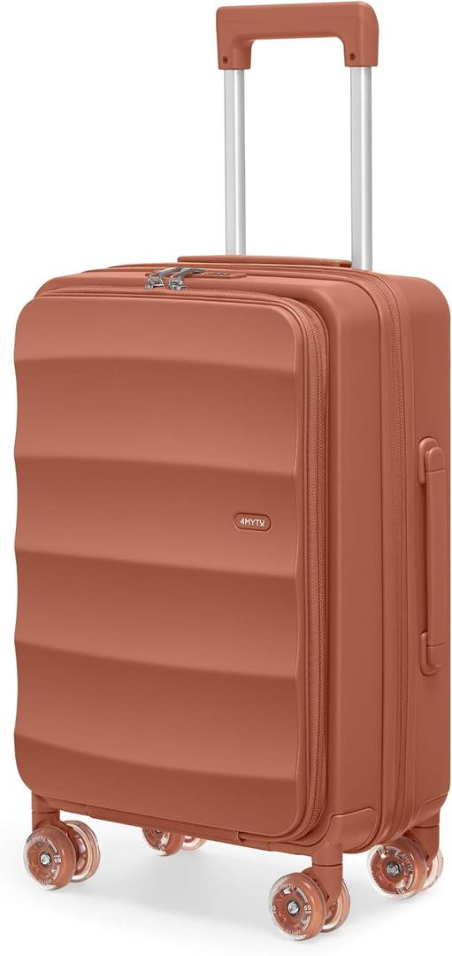 Carry-On Luggage, Spacious Lightweight PC Hardshell Spinner Suitcase with TSA Lock, 22" WarmTerracotta