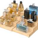 Vdamu Spice Rack Kitchen Cabinet Organizer: 4 Tier Bamboo Expandable Spice Storage Display,Spice Shelves Adjustable Seasoning Organizer 8–15 Inch