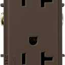 Leviton 16342 20-Amp, 125-Volt, Decora Plus Duplex Receptacle, Straight Blade, Commercial Grade, Self Grounding, Brown