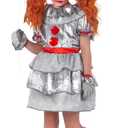 Morph Movie Clown Costume For Girls - Scary Kids Halloween Costume - Creepy Clown Outfit For Girls (Small)