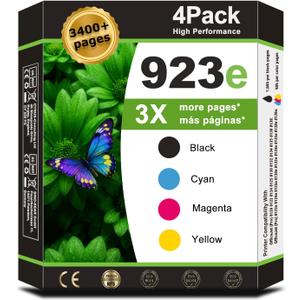 923e 923XL Ink Cartridges Combo Pack Compatible for HP 923 e HP923 XL HP 923 xl for OfficeJet Pro 8130e 8135e 8122e 8125e 8120 8124e 8138e 8139e 8130 8132e 8134e Printers Black Cyan Magenta Yellow
