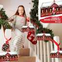 2 x Roowest 2 Pcs Christmas Tree Ornaments 2025 Wooden Reindeer Stable Hanging Decor Farmhouse Christmas Deer Tree Decor Rustic Xmas Santa Holiday Party Gift for Fireplace Wall Door (Red,Snata)