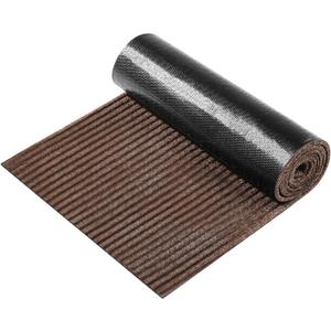 Nuanchu 1 Roll Large Semi-Finished Striped Doormat 17 x 29 Inch Narrow Door Mat Non Slip Doormats Waterproof Carpet Roll for Bathroom Entryway Indoor Outdoor(Coffee)