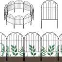 OUSHENG 10 Pack Decorative Garden Fence, Total 10ft(L) x 22in(H) Animal Barrier Border, Rustproof Metal Wire Section Edging Fencing Panel for Outdoor Patio Garden Yard, Arched