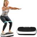 Lifepro Waver Mini Vibration Plate for Lymphatic Drainage  Whole Body Vibrating Platform Exercise Machine for Muscle Toning & Recovery with Remote & Resistance Bands, Max Load 260 lb (White)