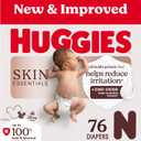 Huggies Size Newborn Diapers, Skin Essentials Baby Diapers, Size Newborn (6-9 lbs), 76 Count
