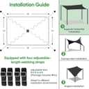 SIHAIAN Sun Shade Sail 10'x18' Waterproof Rectangle Double-Rope Shade Sail 500D Heavy Duty UV Block Sunshade Canopy for Backyards, Patios, Gardens, Outdoor Activities and Facility Black