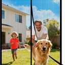METAONLY Magnetic Screen Door Mesh Fits 32" x 80" Door - Curtain Size 34" x 82", Works for Patio, Sliding Door, Keeps Bug Mosquito Out, Fresh Air Flow, Black