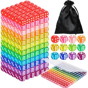 120 Pcs Colored Dice Bulk Set 14 MM Polyhedral Dice 6 Sided Standard Dices with Storage Bag for Table Board Games Classroom Math Teaching